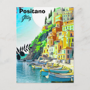 Cartão postal de viagem Positano Itália, Poesia de