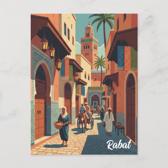 Cartão Postal de Viagem Rabat Marrocos (Frente)