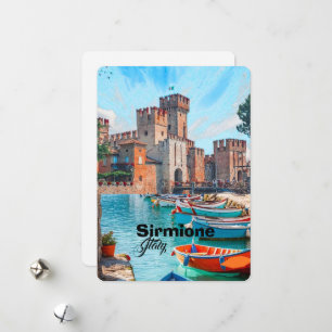 Cartão postal de viagem Sirmione Itália, Po de via