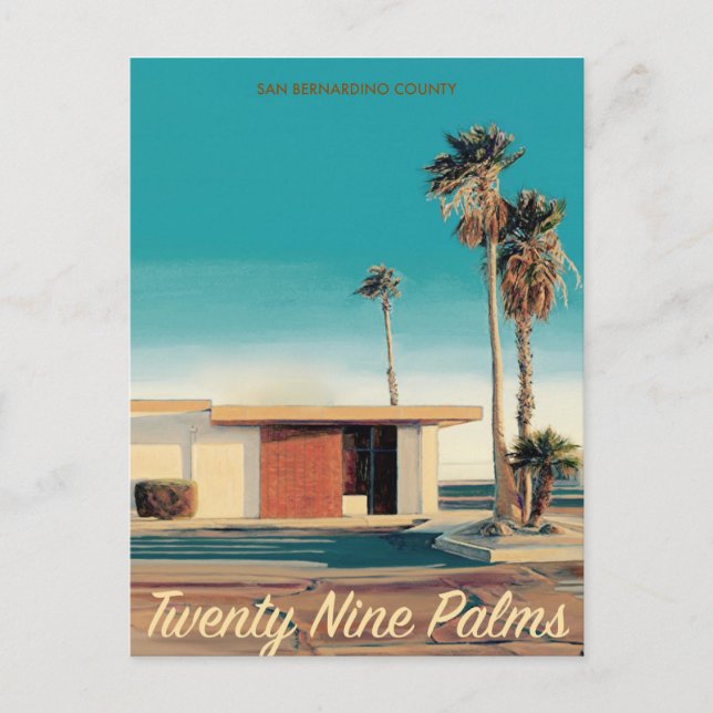 Cartão postal de viagem Vintage 29 Palms (Frente)