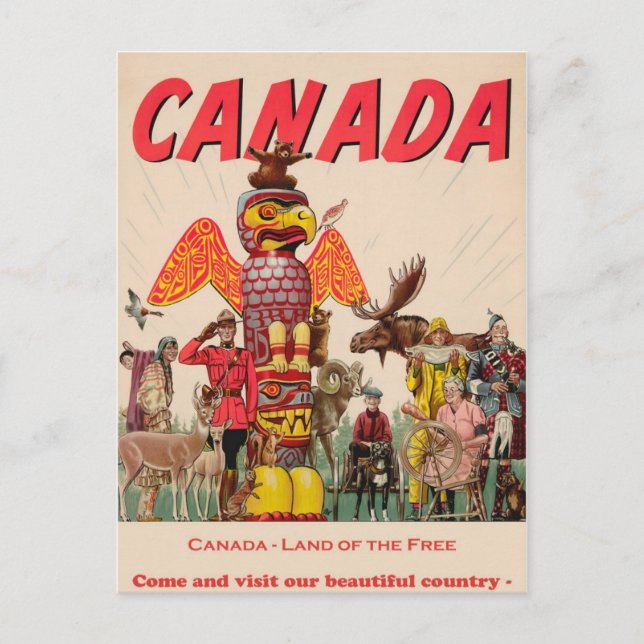 Cartão postal de viagem vintage Canadá (Frente)