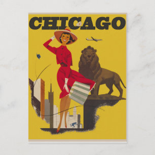 Cartão postal de viagem vintage de Chicago
