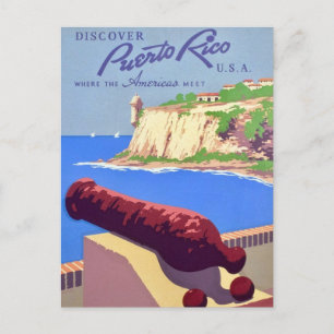 Cartão postal de viagem vintage de Porto Rico