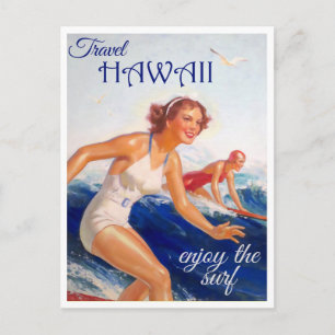 Cartão Postal de Viagem Vintage do Havaí