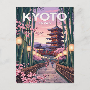 Cartão Postal de Viagem Vintage Kyoto Japão