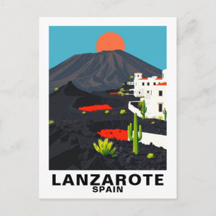 Cartão Postal de Viagem Vintage Lanzarote, Espanha