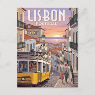 Cartão Postal de Viagem Vintage   Lisboa Portugal