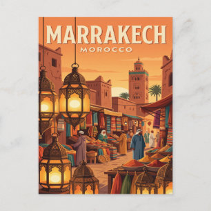 Cartão Postal de Viagem Vintage   Marrakech Marroc