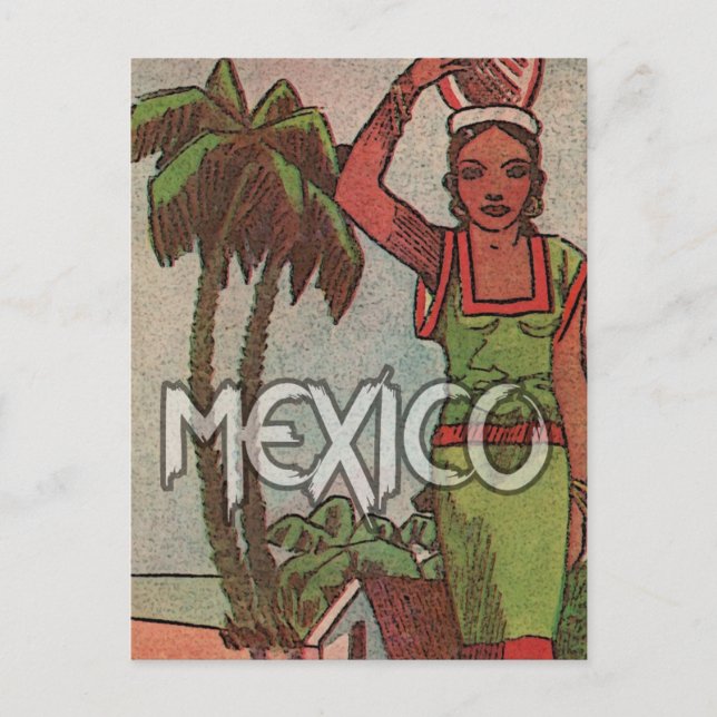 Cartão postal de viagem vintage México (Frente)
