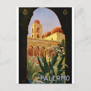 Cartão postal de viagem vintage Palermo Itália