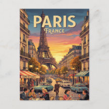 Cartão Postal de Viagem Vintage | Paris França