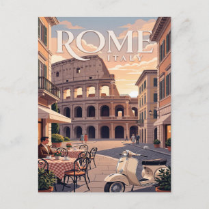 Cartão Postal de Viagem Vintage Roma Itália