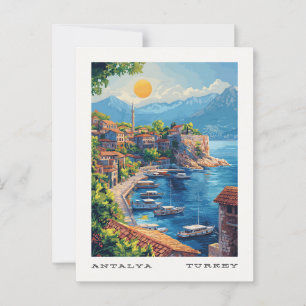 Cartão postal de Viagens vintage Antalya Turkey