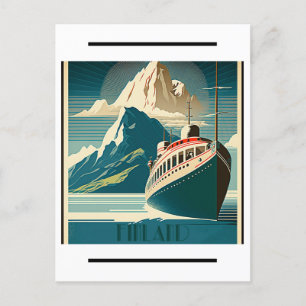 Cartão postal de Viagens vintage da Finlândia