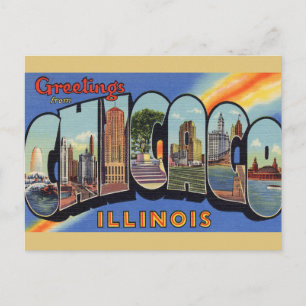 Cartão postal de Viagens vintage de Chicago, Big C