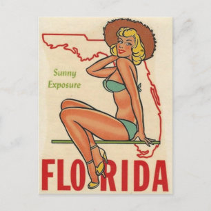 CARTÃO POSTAL DE VIAGENS VINTAGE FLORIDA