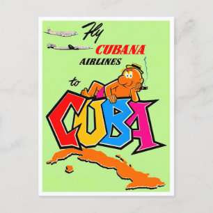 Cartão postal de viagens vintage para Cuba