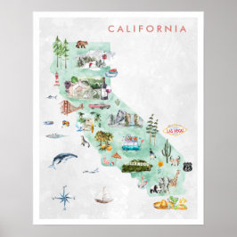 Cartão postal de viagens vintage | Poster da Calif