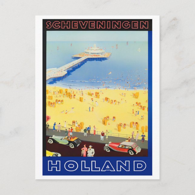 Cartão postal de viagens vintage Scheveningen Holl (Frente)