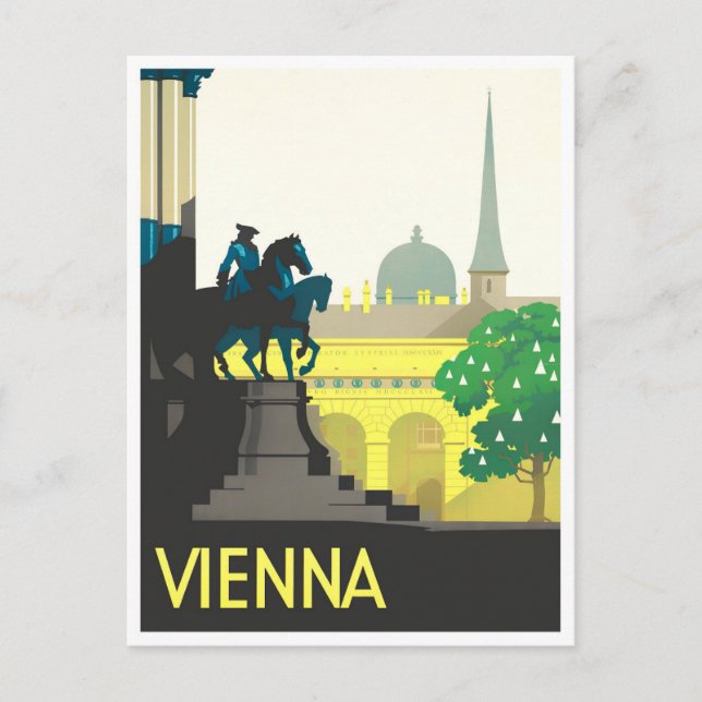 Cartão postal de viagens vintage Viena Áustria (Frente)
