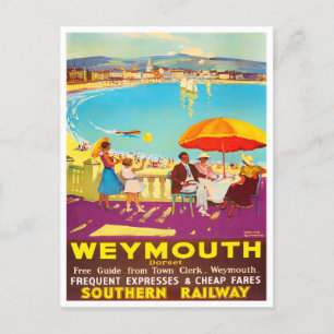 Cartão postal de viagens vintage Weymouth England