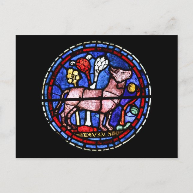 Cartão postal de vidro antiastrologico Taurus (Frente)