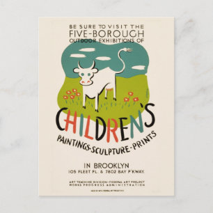 Cartão postal de Vintage Children's Art