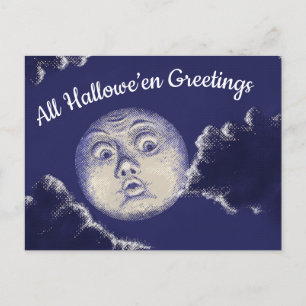 Cartão postal de Vintage Moon para todas as saudaç