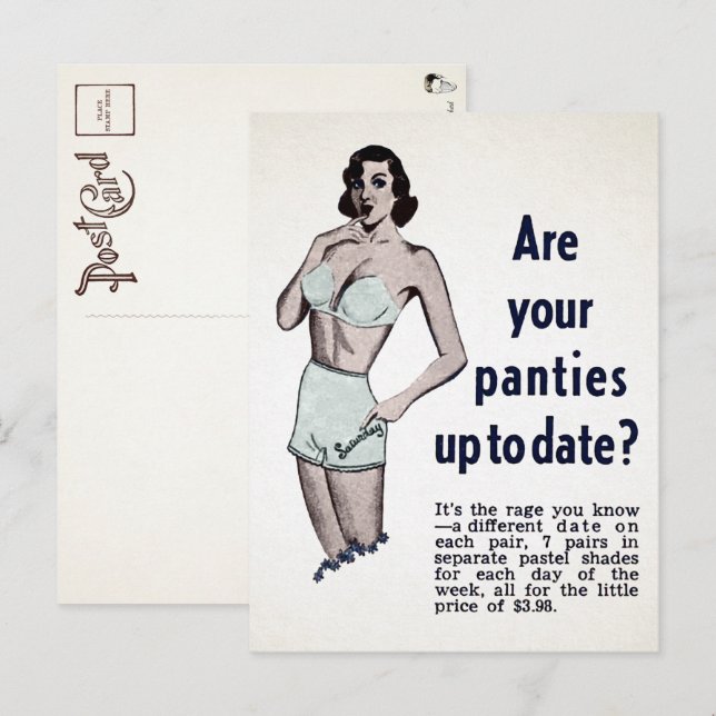 Cartão postal de Vintage Panties  (Frente/Verso)