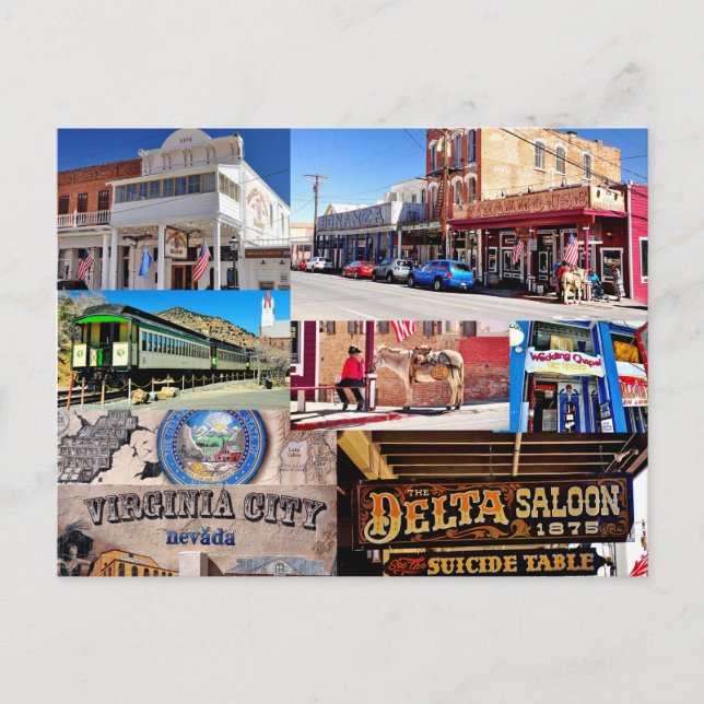Cartão postal de Virginia City, Nevada (Frente)