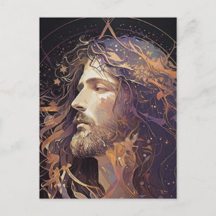 Cartão postal de vitral de Jesus