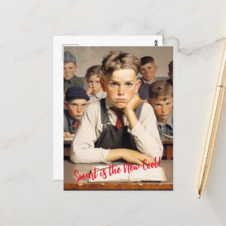 Cartão Postal De volta à escola Estilo dos desenhos Norman Rockw