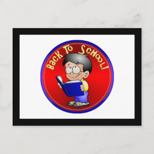 Cartão Postal De Volta À Escola - Livro De Leitura De Meninos