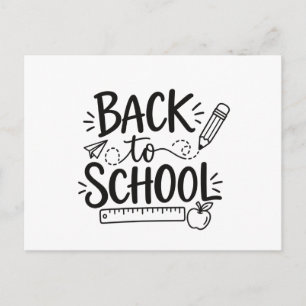 Cartão Postal De Volta à Escola Suprimentos Escolares Mínimos Ré