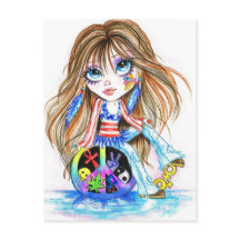 De Volta Ao Dia Hippie Fantasy Art Postcard