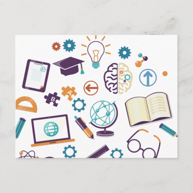 Cartão Postal De Volta Ao Material Escolar (Frente)