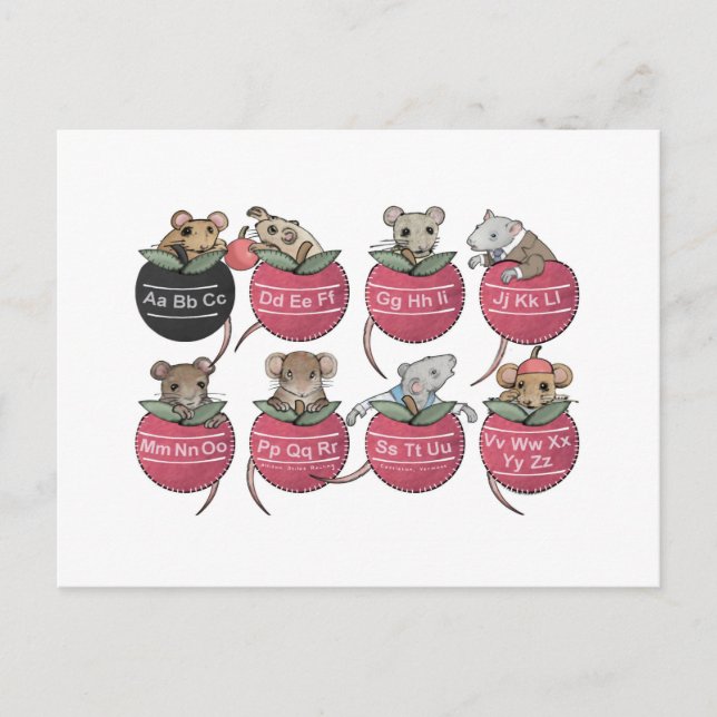 Cartão postal de volta às aulas dos ratos de bolso (Frente)