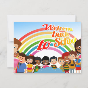 CARTÃO POSTAL DE VOLTA ÀS CRIANÇAS DA ESCOLA