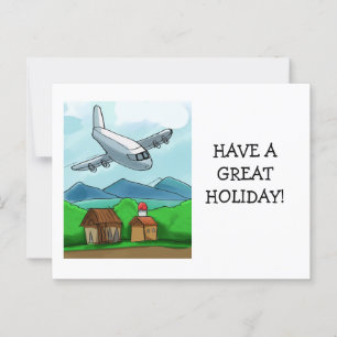 Cartão postal de voo de avião