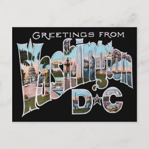 Cartão postal de Washington DC com LETRA MAIÚSCULA