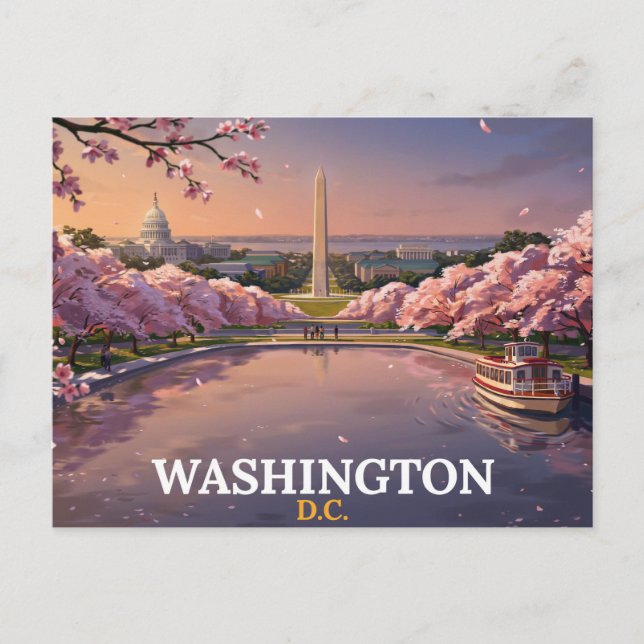 Cartão Postal de Washington DC | Lembrança das Flo (Frente)