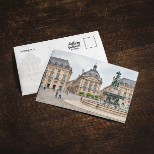Cartão postal de Watercolor Bordeaux France