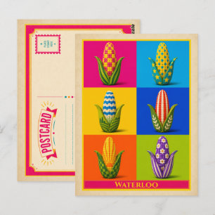 Cartão Postal de Waterloo Iowa Milho Arte Pop Vint