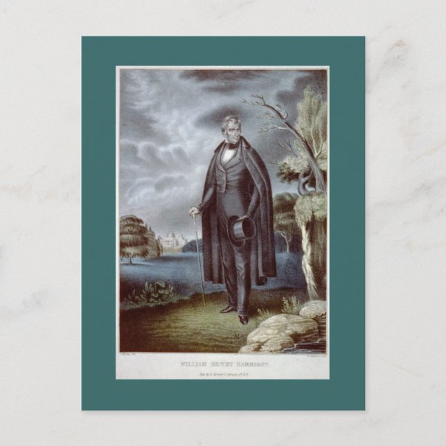 Cartão postal de William Henry Harrison (Frente)