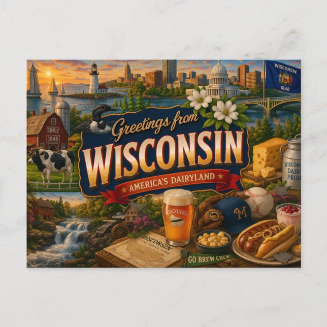Cartão postal de Wisconsin (Frente)