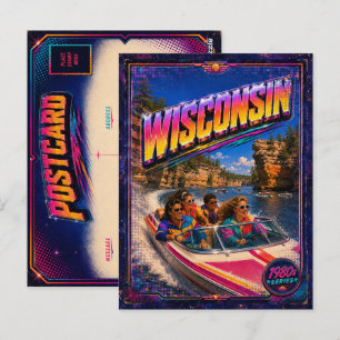 Cartão Postal de Wisconsin dos Anos 80 Retro