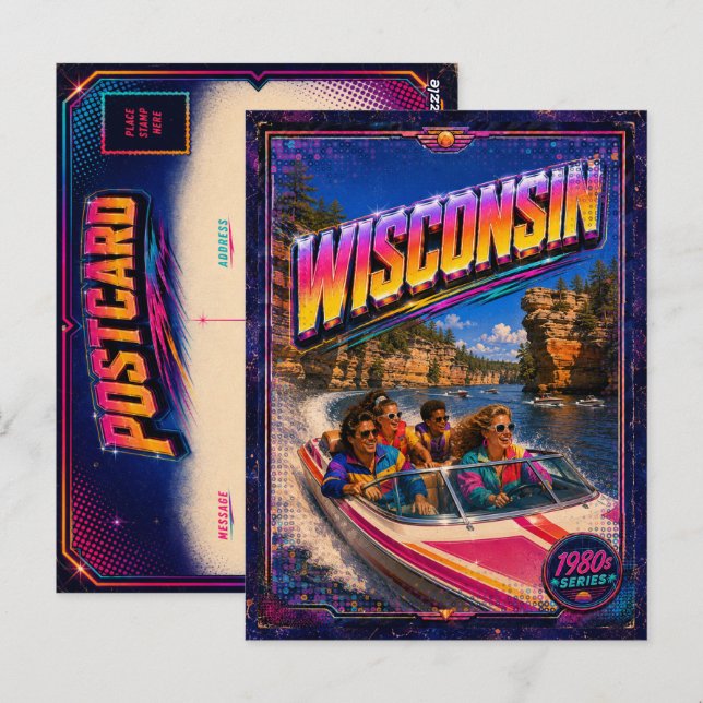 Cartão Postal de Wisconsin dos Anos 80 Retro (Frente/Verso)