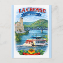 Cartão postal de Wisconsin paisagístico La Crosse,