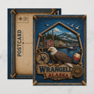 Cartão Postal de Wrangell Alasca Viagem Vintage