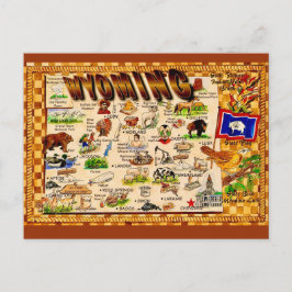 Cartão postal de Wyoming com mapa antigo